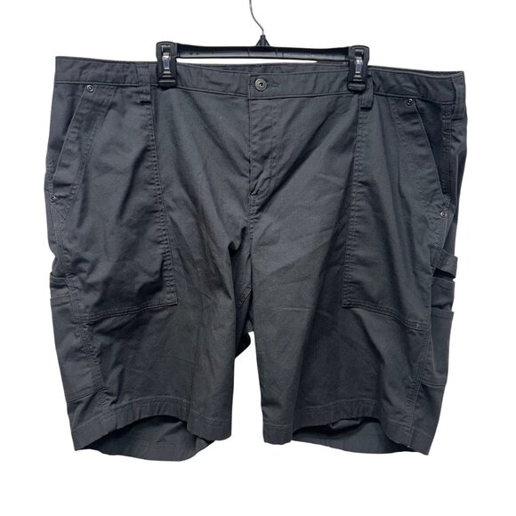 Duluth Trading Cargo Shorts 24W Gray Cotton Blend CurveSetter Waistband - Picture 1 of 9